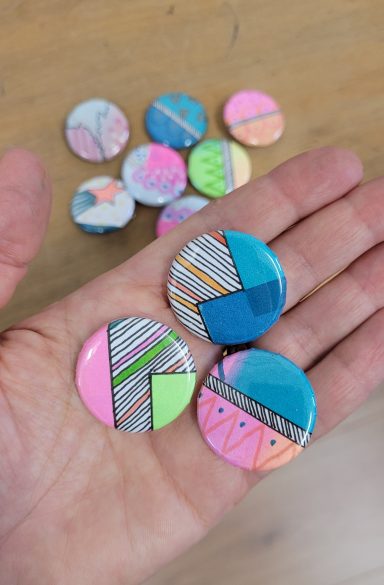 Badges with hand drawn elements